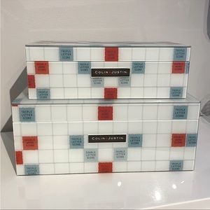 Gorgeous Colin + Justin Decorative Glass Scrabble Keepsake Boxes Small Size